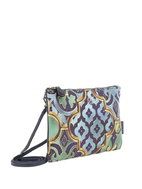 BEYONCE MULTICOLOR M Leather clutch bag with shoulder strap ornamental stained glass window - Women’s Bags