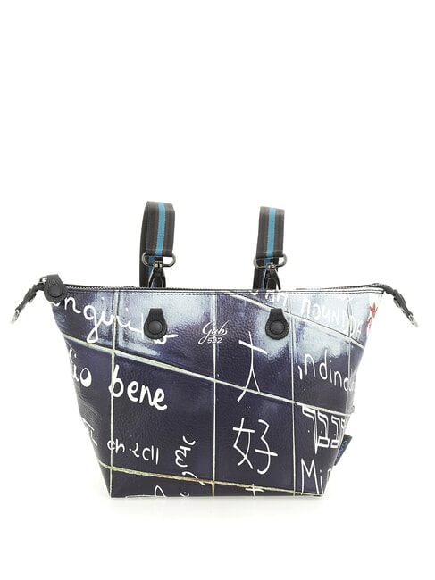 G3 PLUS MEDIUM MULTICOLOR Transformable flat shopping bag I love you - Women’s Bags