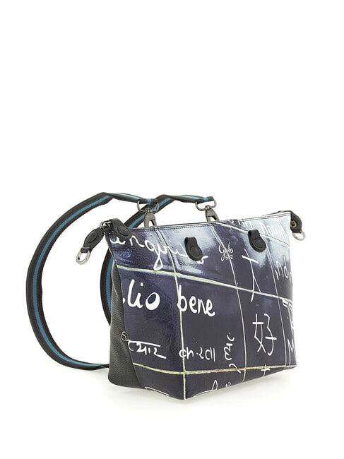 G3 PLUS MEDIUM MULTICOLOR Transformable flat shopping bag I love you - Women’s Bags