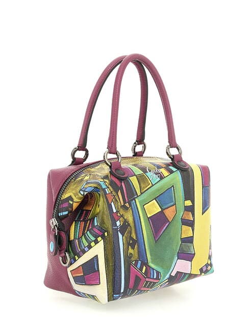 G3 PLUS MEDIUM MULTICOLOR Transformable flat shopping bag geometric mural - Women’s Bags