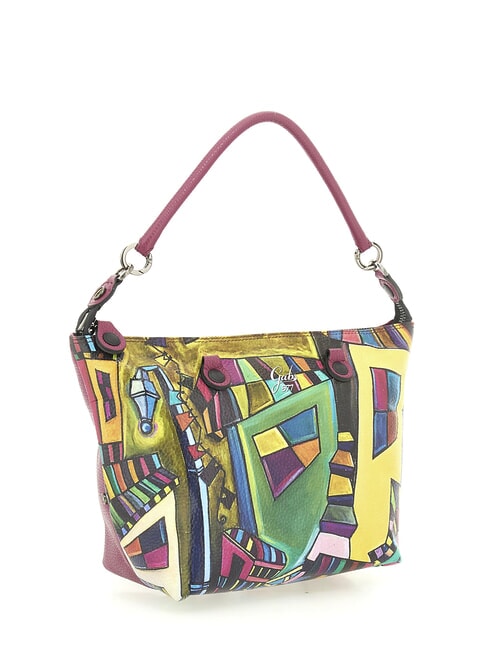 G3 PLUS MEDIUM MULTICOLOR Transformable flat shopping bag geometric mural - Women’s Bags