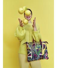 GABS G3 PLUS MEDIUM MULTICOLOR Transformable flat shopping bag geometric mural - Women’s Bags - 7