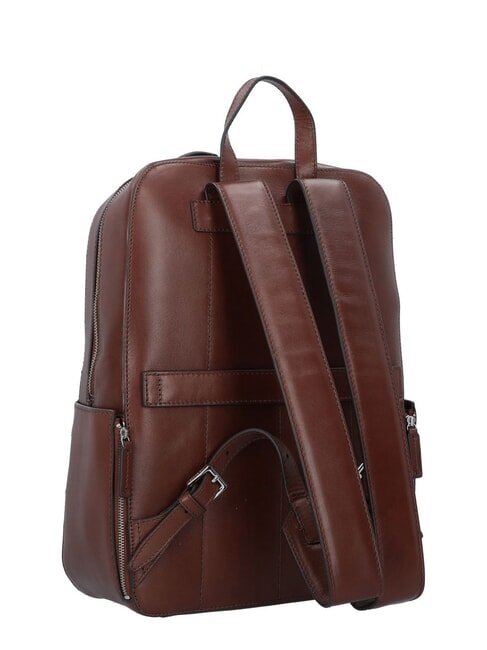 ALBERTO 13" laptop backpack, in leather Brown / Palladium - Laptop backpacks