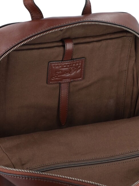 ALBERTO 13" laptop backpack, in leather Brown / Palladium - Laptop backpacks