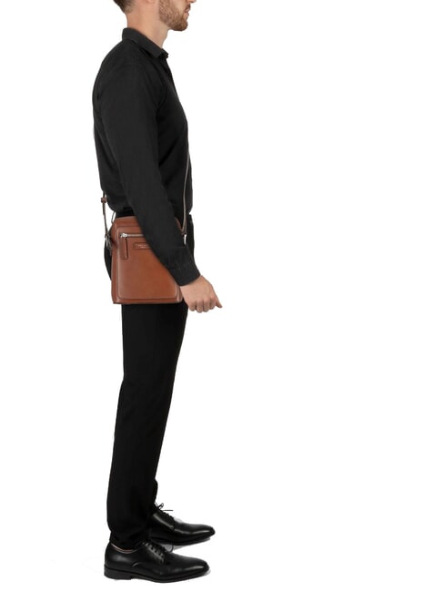 ALBERTO Leather bag Brown / Palladium - Over-the-shoulder Bags for Men