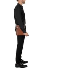 THE BRIDGE ALBERTO Leather bag Brown / Palladium - Over-the-shoulder Bags for Men - 4