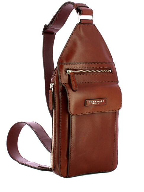 ALBERTO Leather one-shoulder bag Brown / Palladium - Over-the-shoulder Bags for Men