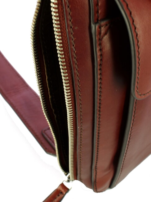 ALBERTO Leather one-shoulder bag Brown / Palladium - Over-the-shoulder Bags for Men