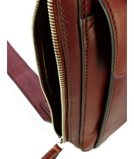 THE BRIDGE ALBERTO Leather one-shoulder bag Brown / Palladium - Over-the-shoulder Bags for Men - 4