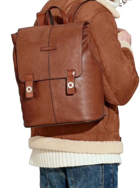 BIAGIO  13" Laptop Backpack, Leather brown 14/ruthenium palladium - Laptop backpacks