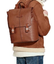 THE BRIDGE BIAGIO  13" Laptop Backpack, Leather brown 14/ruthenium palladium - Laptop backpacks - 5