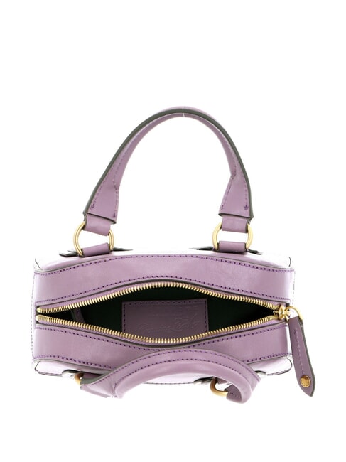 DAPHNE Small leather trunk mauve with gold - Women’s Bags
