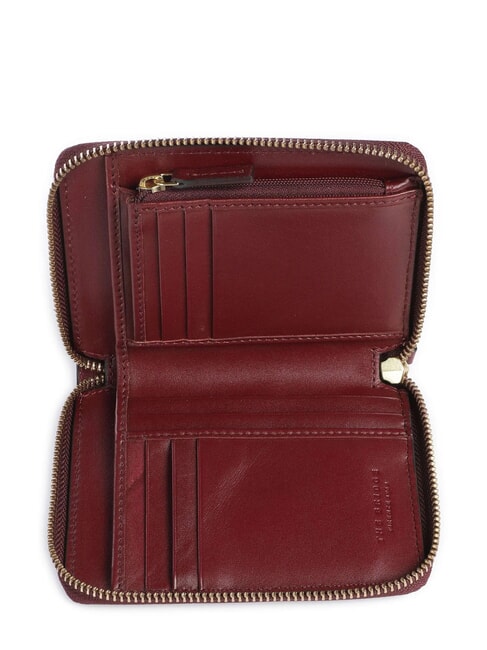 DOMITILLA Medium leather zip around wallet Chianti / Bordeaux / Gold - Women&rsquo;s Wallets