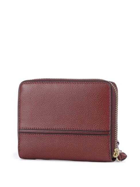 DOMITILLA Medium leather zip around wallet Chianti / Bordeaux / Gold - Women&rsquo;s Wallets