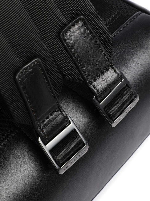 FILIPPO Leather backpack, 13" laptop holder black / dark matte ruthenium - Laptop backpacks