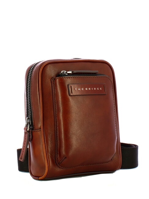 FILIPPO Leather bag Brown / Ruthenium - Over-the-shoulder Bags for Men