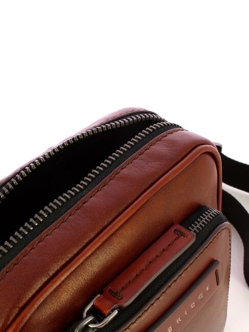 FILIPPO Leather bag Brown / Ruthenium - Over-the-shoulder Bags for Men