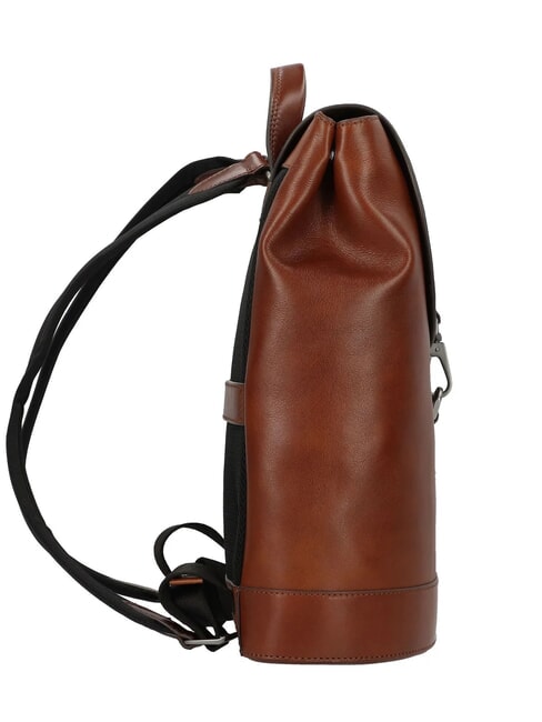 GIACOMO 13" laptop backpack, in leather Brown / Ruthenium - Laptop backpacks