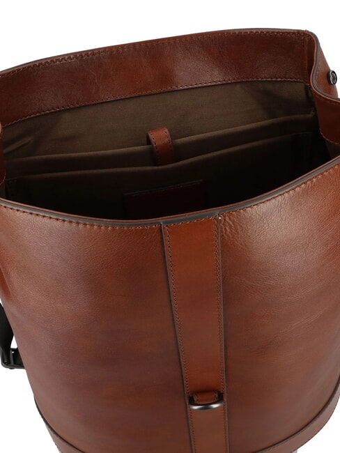 GIACOMO 13" laptop backpack, in leather Brown / Ruthenium - Laptop backpacks