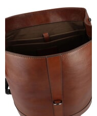 THE BRIDGE GIACOMO 13" laptop backpack, in leather Brown / Ruthenium - Laptop backpacks - 4