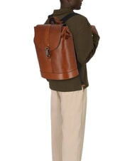 THE BRIDGE GIACOMO 13" laptop backpack, in leather Brown / Ruthenium - Laptop backpacks - 5