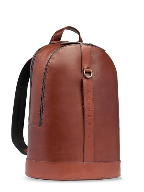GIACOMO Leather laptop backpack Brown / Ruthenium - Laptop backpacks