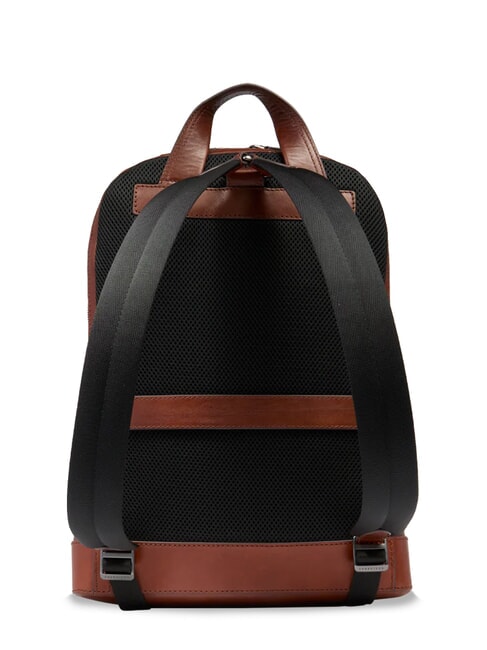 GIACOMO Leather laptop backpack Brown / Ruthenium - Laptop backpacks