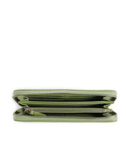 METALLIC SOFT Wallet in textured leather guacamole - Women’s Wallets