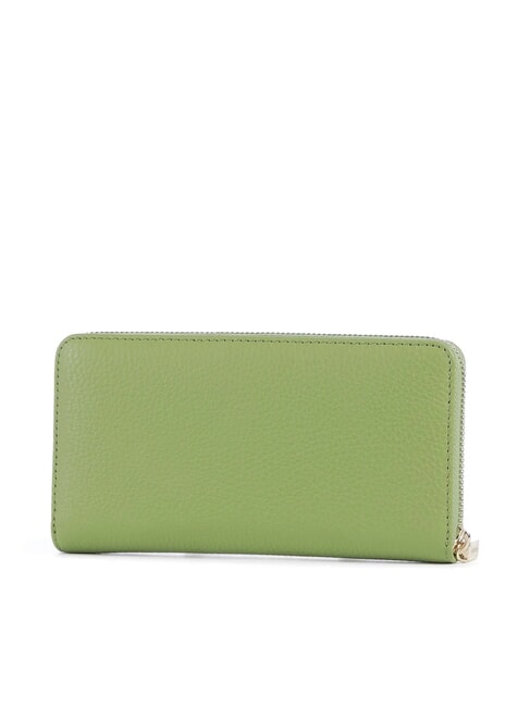 METALLIC SOFT Wallet in textured leather guacamole - Women’s Wallets