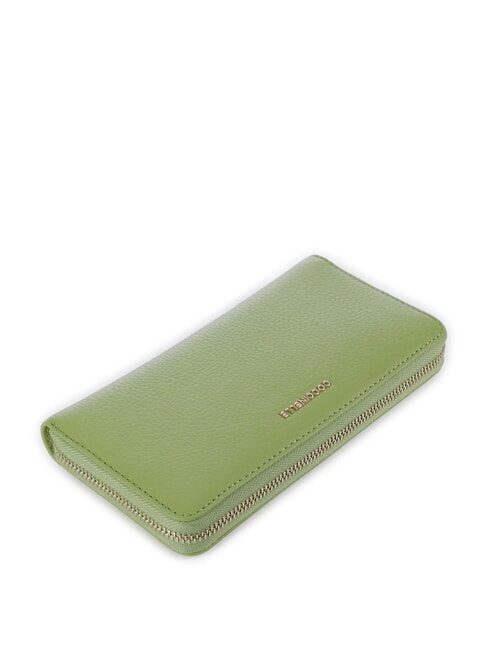 METALLIC SOFT Wallet in textured leather guacamole - Women’s Wallets