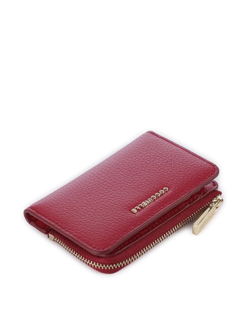 METALLIC SOFT Leather card holder sangria - Women’s Wallets