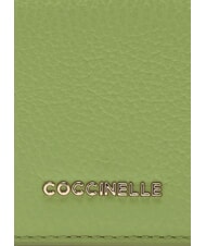 COCCINELLE METALLIC SOFT Small leather wallet guacamole - Women’s Wallets - 3