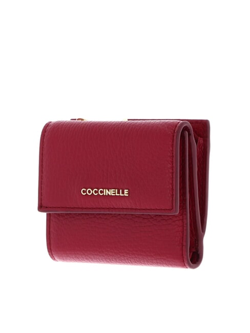 METALLIC SOFT Pebbled leather wallet sangria - Women&rsquo;s Wallets