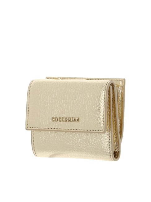 METALLIC SOFT Pebbled leather wallet golden - Women&rsquo;s Wallets