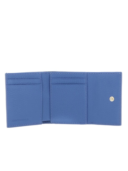 METALLIC SOFT Pebbled leather wallet blue - Women&rsquo;s Wallets