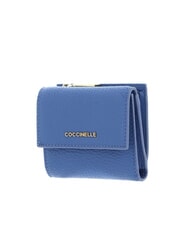 COCCINELLE METALLIC SOFT Pebbled leather wallet blue - Women&rsquo;s Wallets - 4