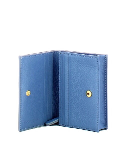 METALLIC SOFT Small leather wallet blue - Women’s Wallets