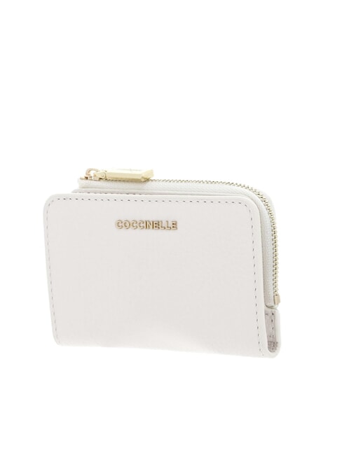 METALLIC SOFT Leather card holder white - Women’s Wallets