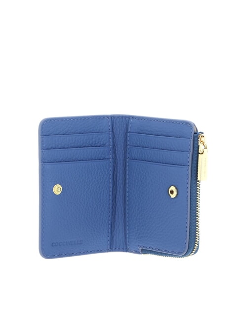 METALLIC SOFT Leather card holder blue - Women’s Wallets
