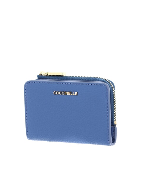 METALLIC SOFT Leather card holder blue - Women’s Wallets