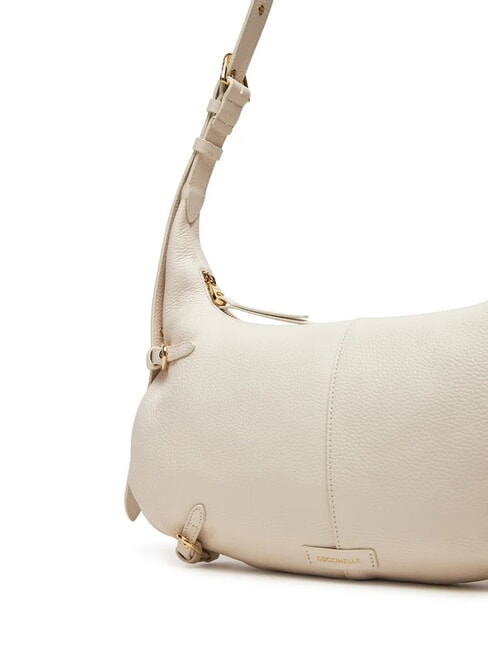 ABIGAIL Hammered leather shoulder bag white - Women’s Bags