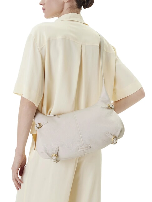 ABIGAIL Hammered leather shoulder bag white - Women’s Bags