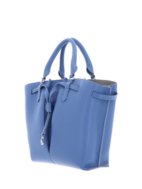 FLORES Small hammered leather tote bag blue - Women&rsquo;s Bags