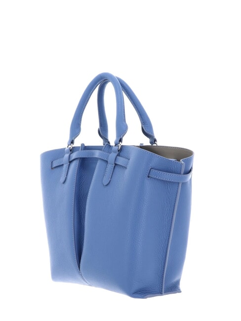 FLORES Small hammered leather tote bag blue - Women&rsquo;s Bags