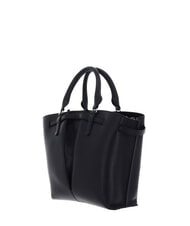 COCCINELLE FLORES Small hammered leather tote bag Black - Women’s Bags - 3