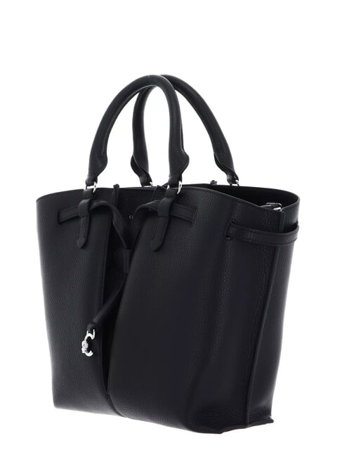 FLORES Medium hammered leather tote bag Black - Women’s Bags