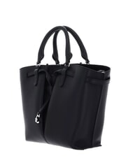 COCCINELLE FLORES Medium hammered leather tote bag Black - Women’s Bags - 2