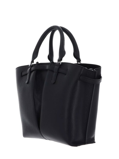 FLORES Medium hammered leather tote bag Black - Women’s Bags