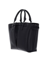 COCCINELLE FLORES Medium hammered leather tote bag Black - Women’s Bags - 3