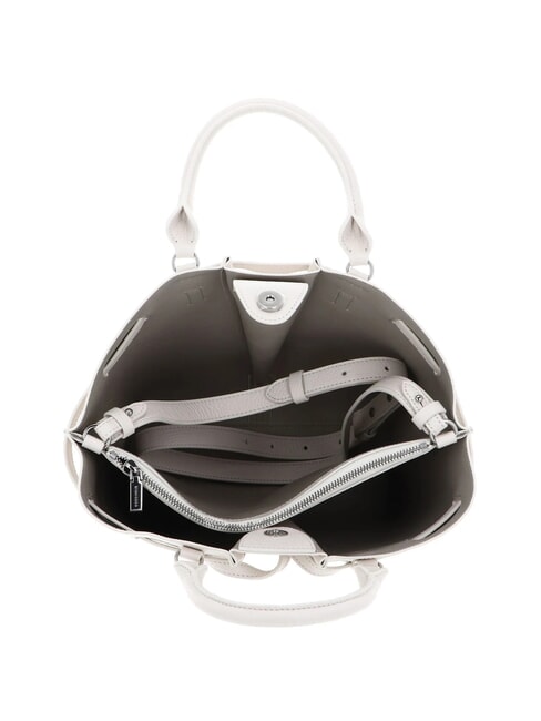 FLORES Small hammered leather tote bag white - Women&rsquo;s Bags